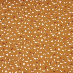 Coton Imprimé JIKEO Ambre / Blanc