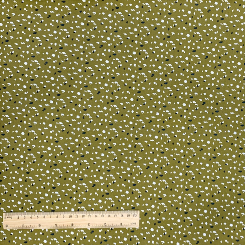 Viscose Imprimée JIKEO Olive / Nuit