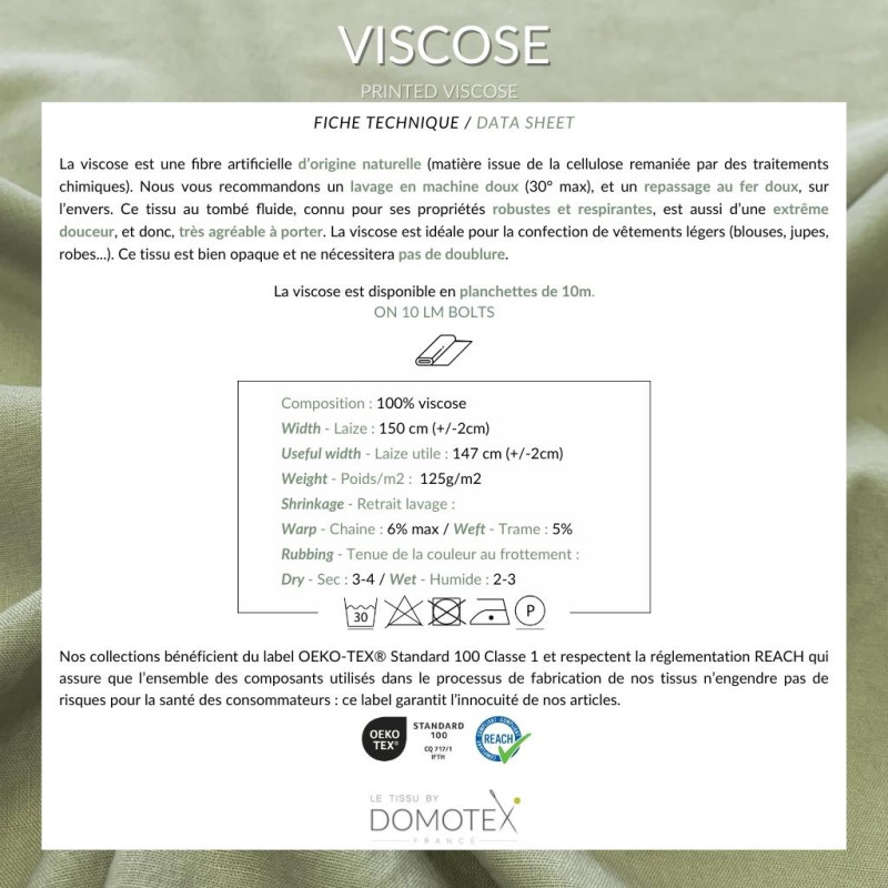 Viscose Imprimée JIKEO Olive / Nuit