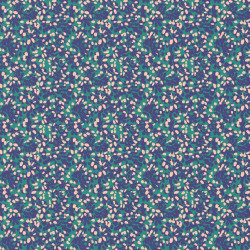 Popeline Imprimée TAZZA Sapin / Cobalt