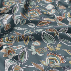 Viscose Imprimée VAMIKA Ardoise / Toffee