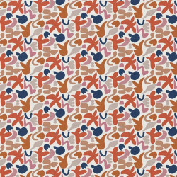 Coton Imprimé SWIGO Caramel / Rose