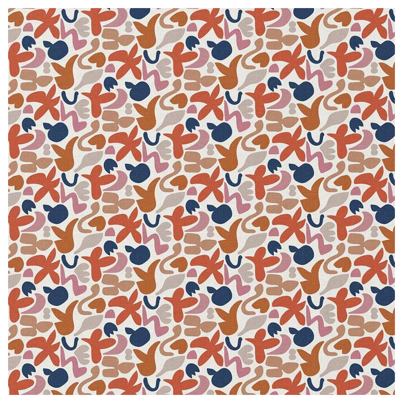 Coton Imprimé SWIGO Caramel / Rose