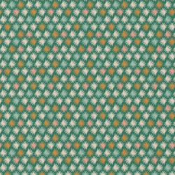 Coton Imprimé LITNI Vert / Ecru