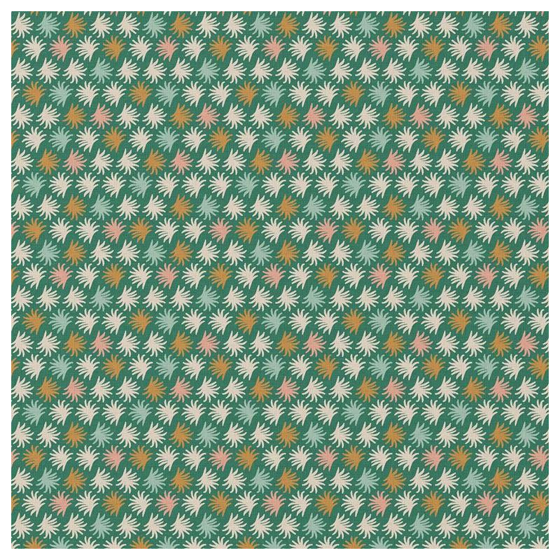 Coton Imprimé LITNI Vert / Ecru
