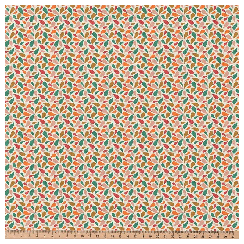Coton Imprimé OTMA Ocre / Rose