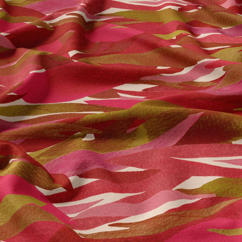 Viscose Imprimée KIYO Rouge / Rose