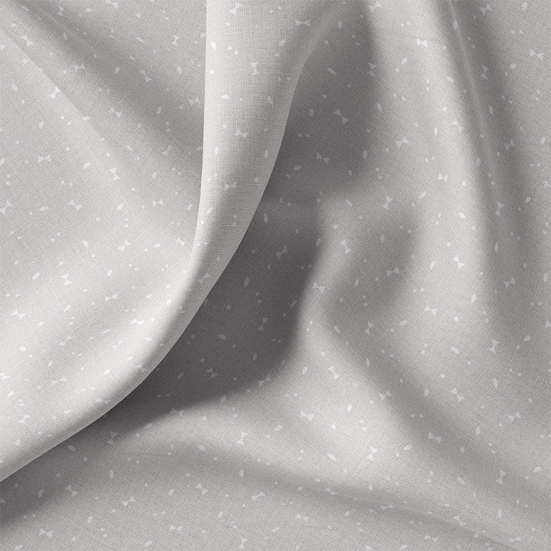 Coton Imprimé KIDO Gris Clair / Blanc