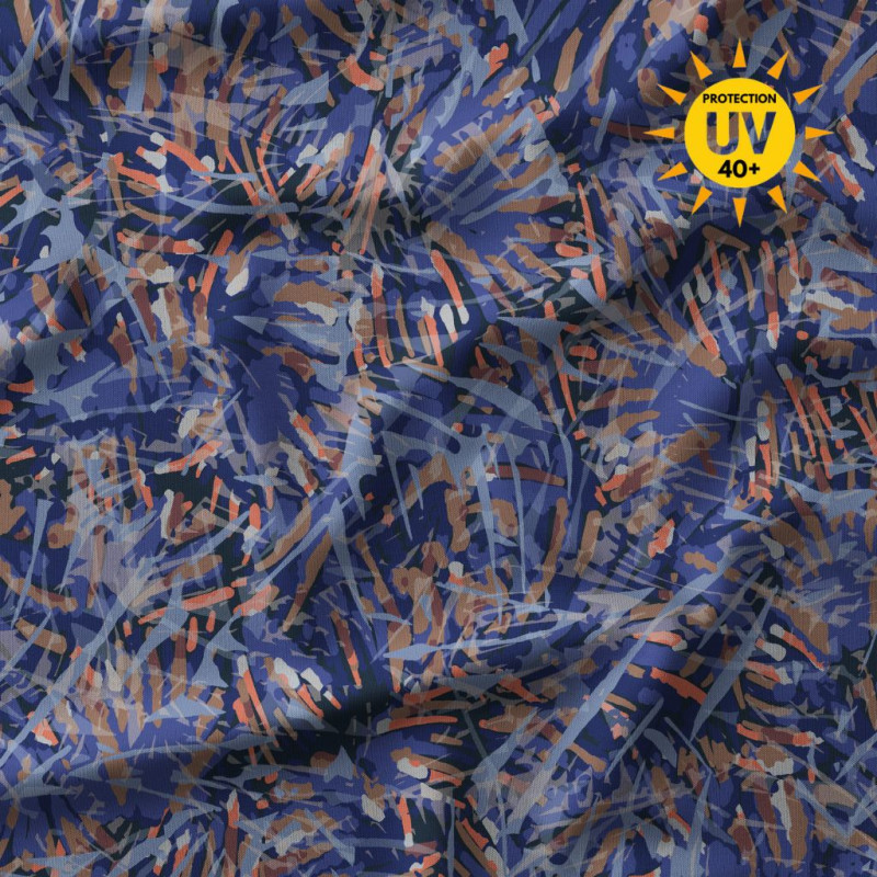 Lycra Anti UV FIZYLE Bleu / Orange