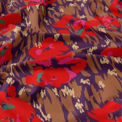 Viscose Imprimée AMAYA Violet / Rouge