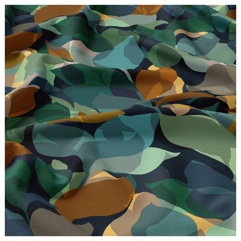 Viscose Imprimée ANTHEA Noir / Vert
