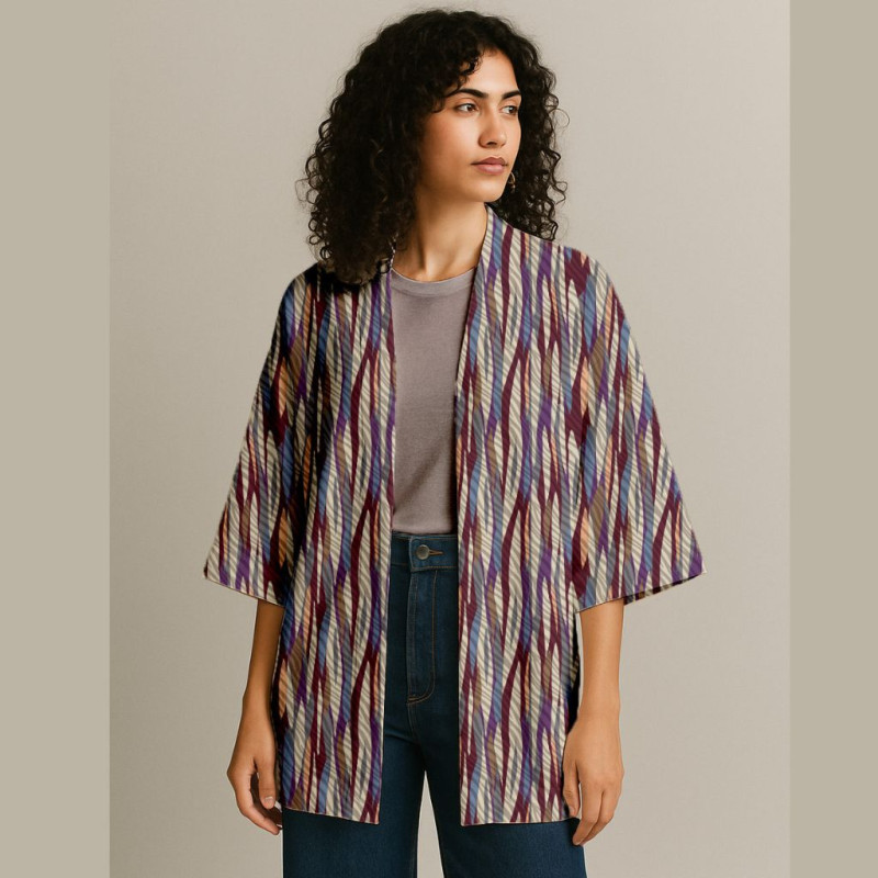 Viscose Imprimée EVIE Gris / Violet