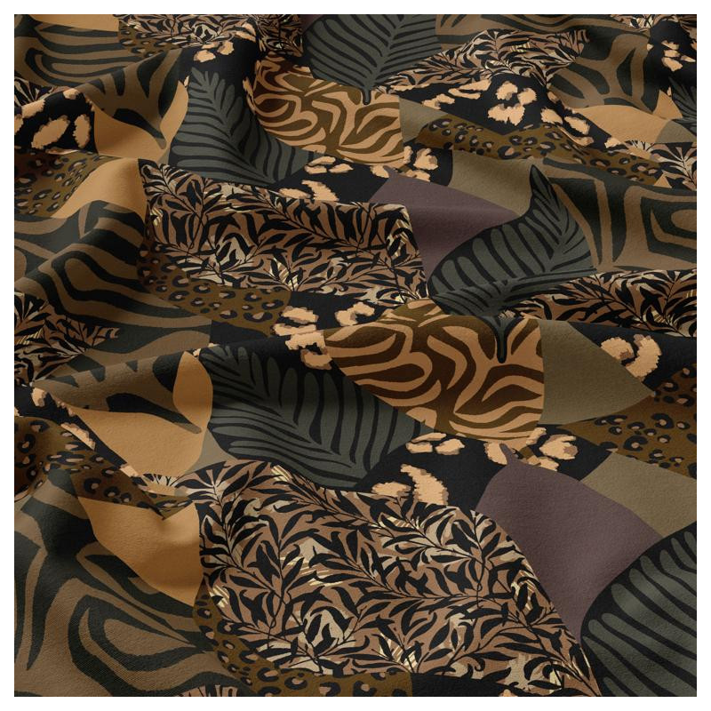 Viscose Imprimée KAROO Marron / Noir