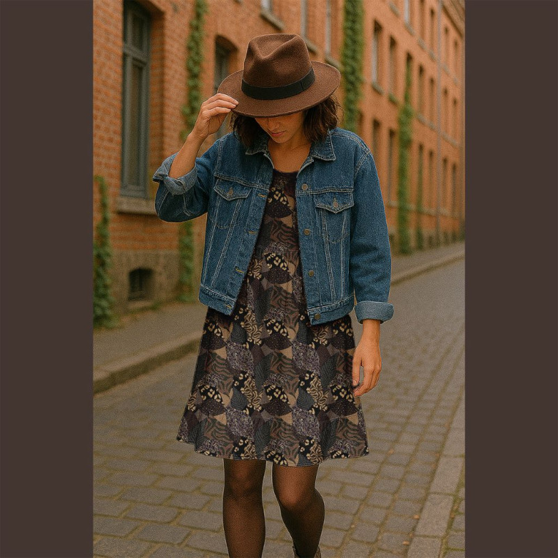 Viscose Imprimée KAROO Marron / Noir