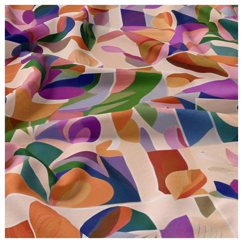 Viscose Imprimée NAWEL Rose / Violet