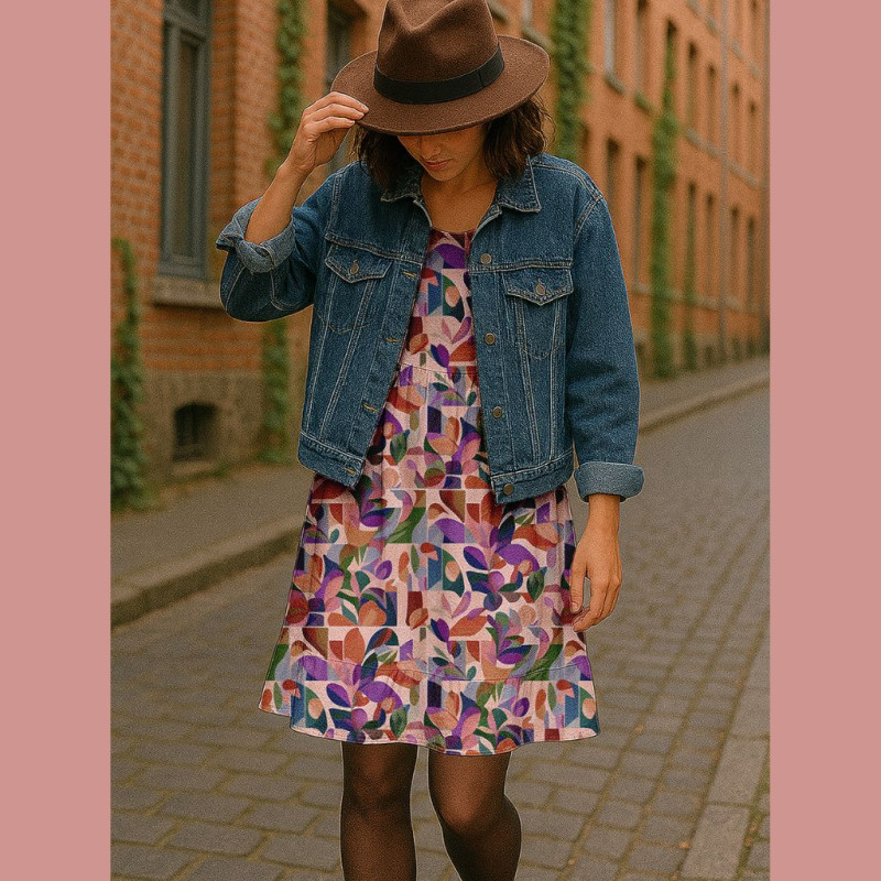 Viscose Imprimée NAWEL Rose / Violet