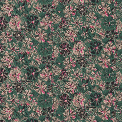 Coton imprimé ENZA Vert / Rose