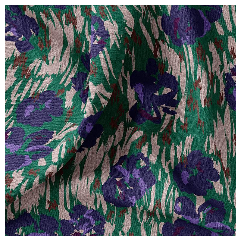 Demi-natté Imprimé AMAYA Vert / Bleu