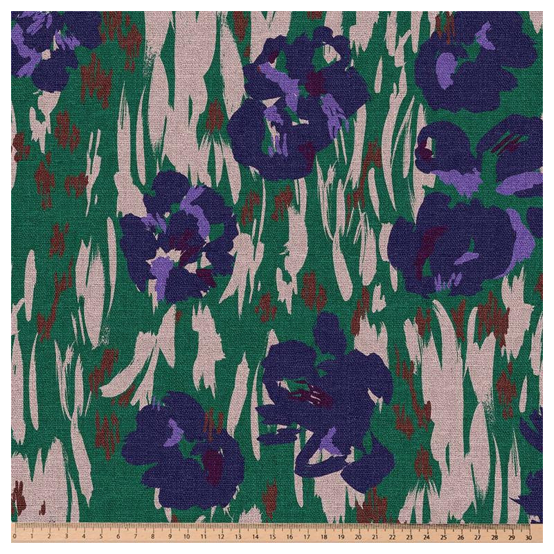 Demi-natté Imprimé AMAYA Vert / Bleu