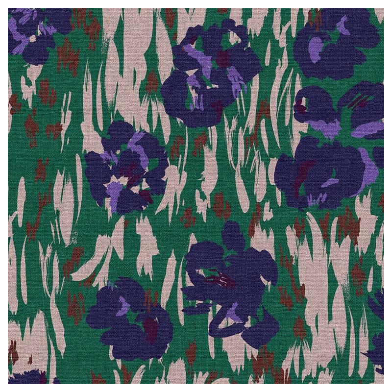 Demi-natté Imprimé AMAYA Vert / Bleu