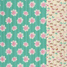 Printed Quilted Double Gauze MAFLEUR Jade / Pink