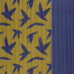 Double Gaze Matelassée Imprimée ZOZIO Ocre / Bleu