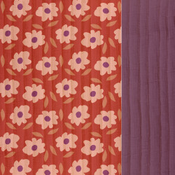 Double Gaze Matelassée Imprimée FLOLI Rouge / Violet