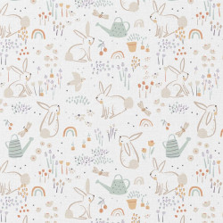 Coton imprimé BUGZY2 Blanc / Vert
