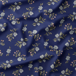 Velours 1000 Raies Imprimé LINA Bleu / Vert