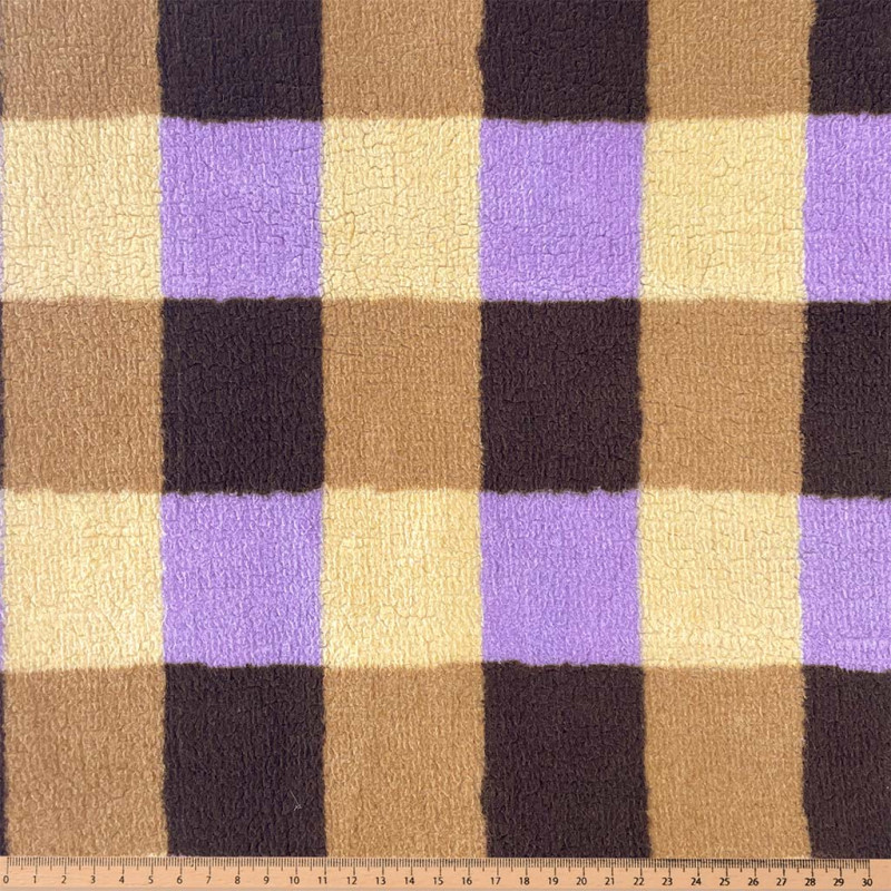 Mouton Imprimé KAVIBI Camel / Violet