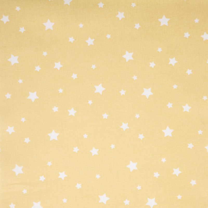 Coton imprimé ZETOILE Citron / Blanc