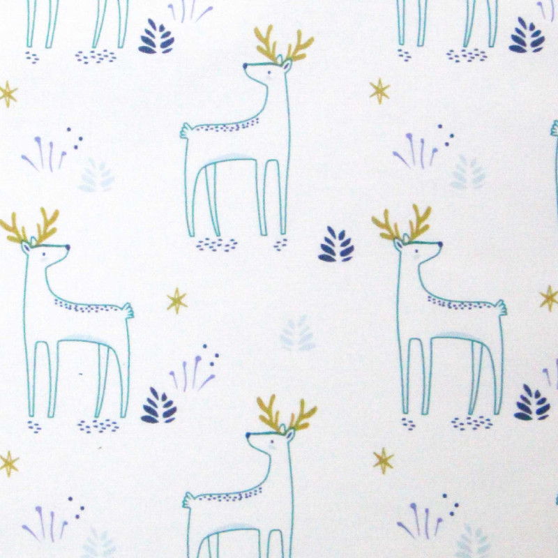 Coton Imprimé KAJSA Bleu / Gold22