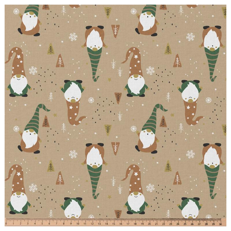 Coton Imprimé GNOME Skin / Fauve