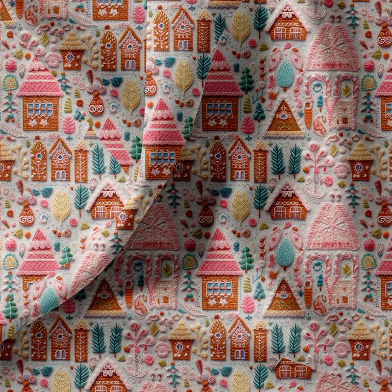 Coton Imprimé HANCEL Gris / Rose