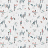 Coton Imprimé SNOWTIME Blanc / Bleu