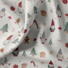 Coton imprimé HORLIN Ecru / Rouge