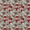 Coton imprimé MARSHMALLOW Gris / Rouge