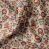 Coton imprimé TIBISCUIT Beige / Rouge
