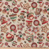 Coton imprimé TIBISCUIT Beige / Rouge