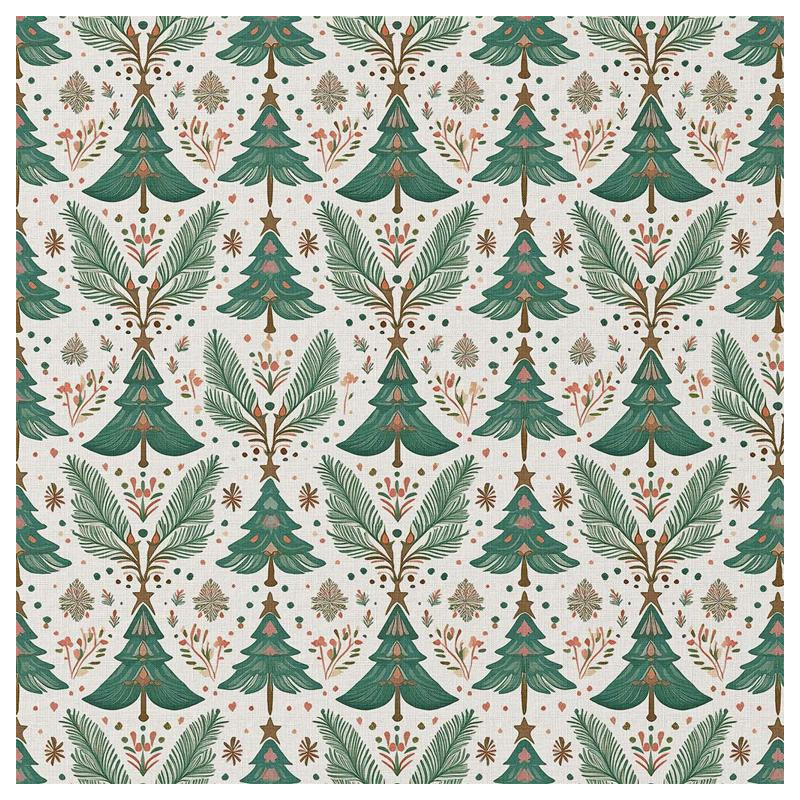 Coton imprimé BLUTREE Blanc / Vert
