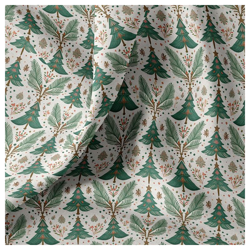 Coton imprimé BLUTREE Blanc / Vert