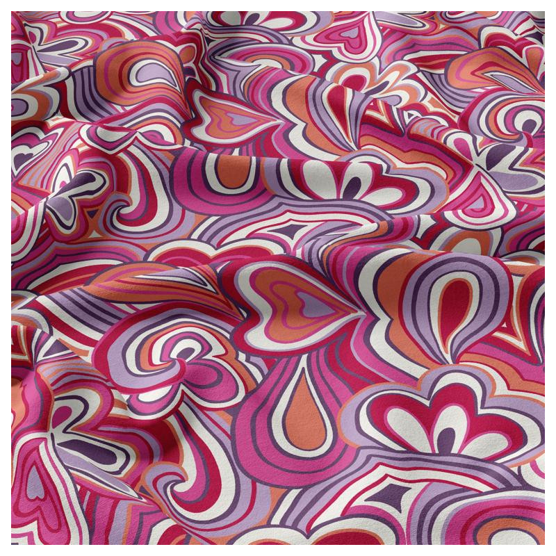 Viscose Imprimée MIKA2 Rose / Orange