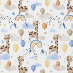 Coton Imprimé SOPHIE Blanc / Bleu