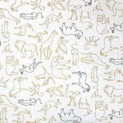 Coton Imprimé MASSOA Blanc / Camel