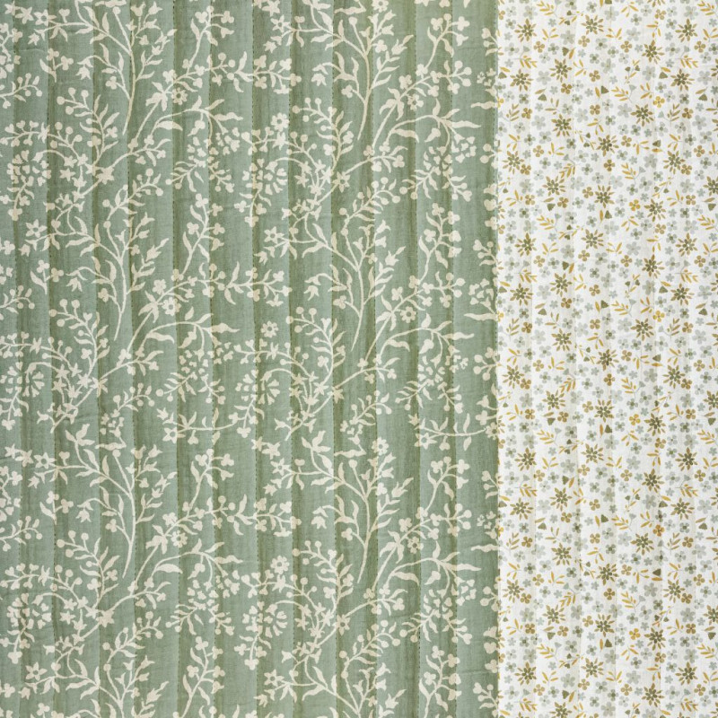 Printed Quilted Double Gauze TAZNAK Verdigris / Green