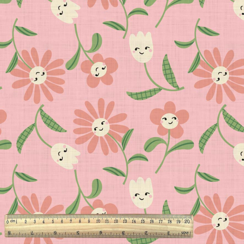 Coton imprimé LISA Lait Fraise / M.Vintages
