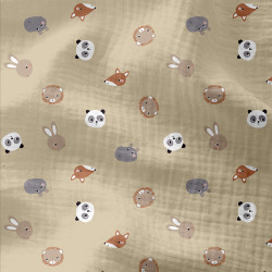 Double Gaze Imprimée TROMBINE Lin / Blanc