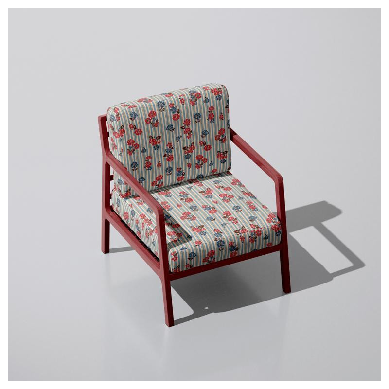 Demi-natté Imprimé RIMCHA Bleu / Rouge