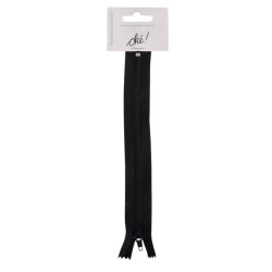 SACHET DE 6 / FERMETURE A GLISSIERE CLASSIQUE  18 CM. NOIR