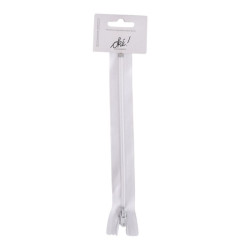 SACHET DE 6 / FERMETURE A GLISSIERE CLASSIQUE  18 CM. BLANC